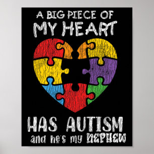 Póster Conciencia del autismo Tío tía Familia Niños Autis