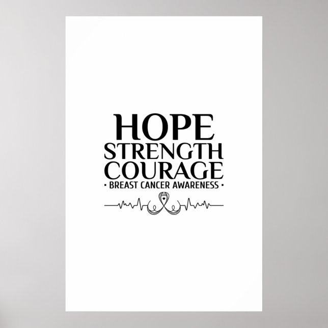 Póster conciencia del cáncer de mama con una cinta y una  (Frente)