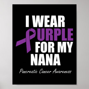 Póster Conciencia del cáncer de páncreas que llevo púrpur
