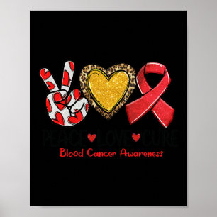 Póster Conciencia del cáncer de sangre Paz Amor Cura Cint