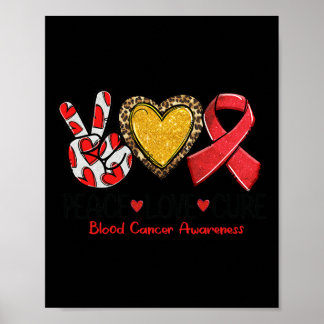 Póster Conciencia del cáncer de sangre Paz Amor Cura Cint