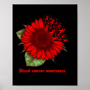 Póster conciencia del cáncer de sangre roja guerrero del 