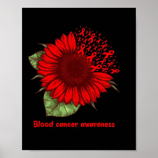 Póster conciencia del cáncer de sangre roja guerrero del  (Frente)