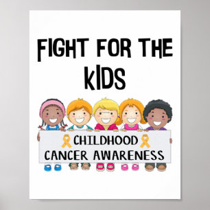 Póster Conciencia del Cáncer Infantil Adorable Lucha por 