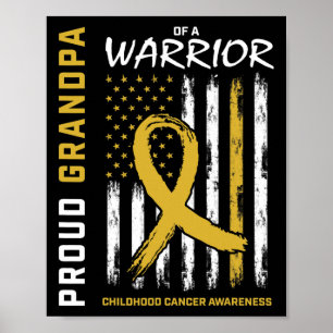 Póster Conciencia del cáncer infantil orgulloso abuelo or