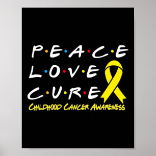 Póster Conciencia del Cáncer Infantil Paz Amor Cura