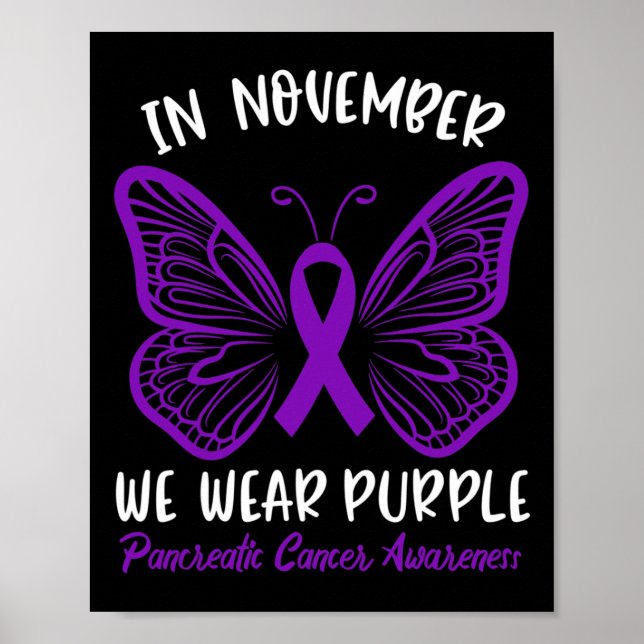Póster Conciencia Del Cáncer Pancreático En Noviembre Usa (Frente)