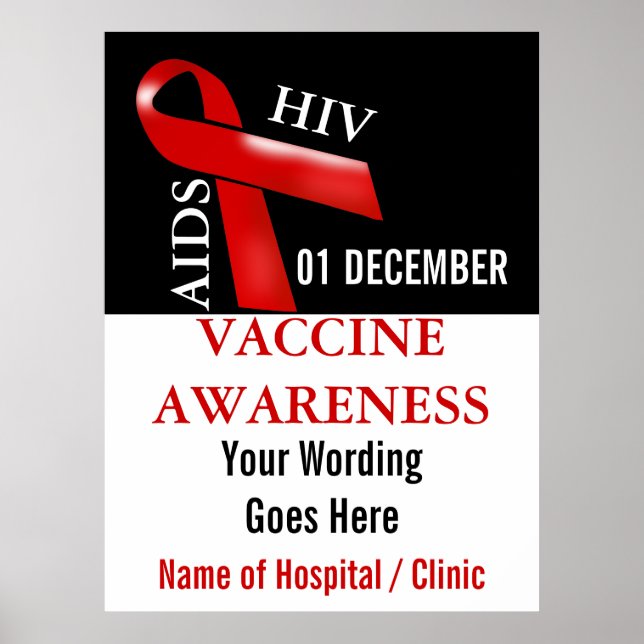 Póster Conciencia del Día Mundial del SIDA: DIY cinta roj (Frente)