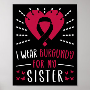 Póster Conciencia del mieloma múltiple Llevo burgundy por