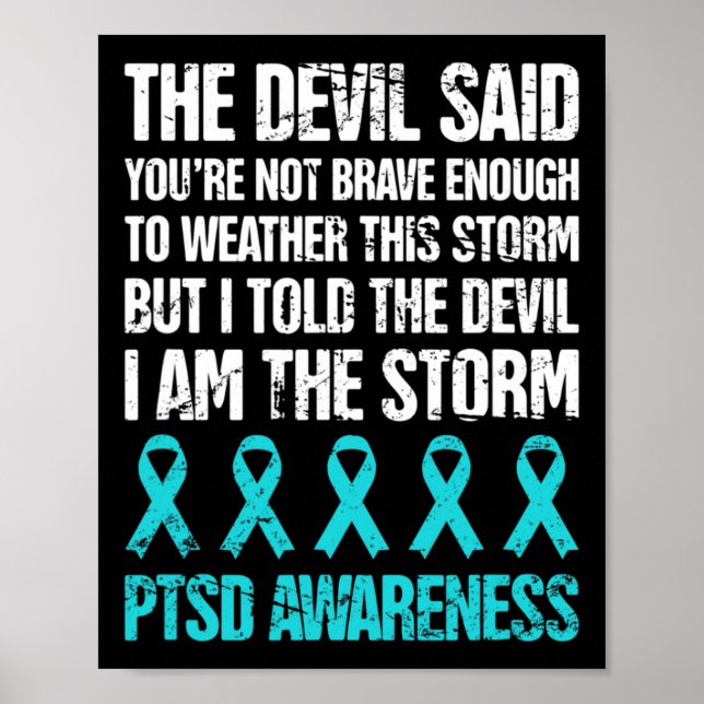 Póster Conciencia Del Ptsd Por Estrés Traumático (Frente)