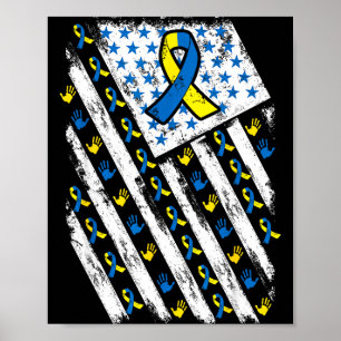 Póster Conciencia del Síndrome de Down Usa Bandera Americ