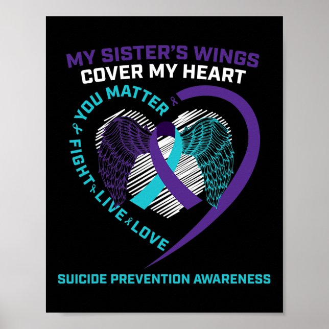 Póster Conciencia del Suicidio Hermana Querida Memoria Pr (Frente)