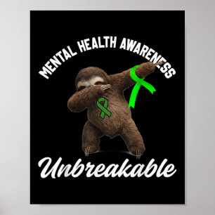 Póster Conciencia divertida sobre la salud mental Me