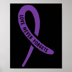 Póster Conciencia El amor nunca olvida la cinta morada
