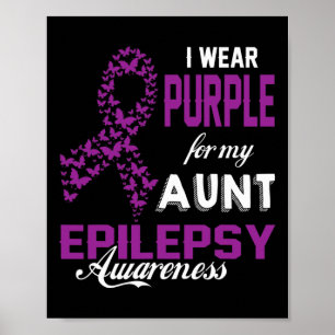 Póster Conciencia Epilepsia Que Llevo Púrpura Para Mi Fam