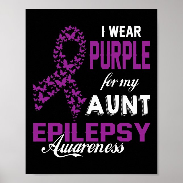 Póster Conciencia Epilepsia Que Llevo Púrpura Para Mi Fam (Frente)