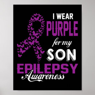 Póster Conciencia Epilepsia Que Llevo Púrpura Para Mi Fam