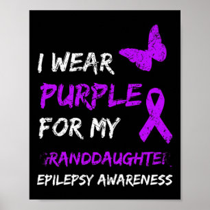 Póster Conciencia Epilepsia Que Uso Púrpura Para Mi Abuel