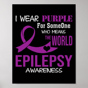 Póster Conciencia Epilepsia Que Uso Púrpura Para Mi Fa De