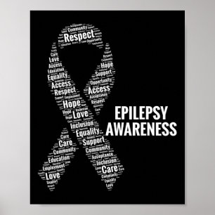 Póster Conciencia Epilepsia Respeto Cuidado Defensa Igual