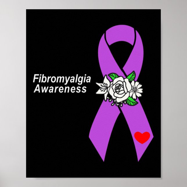 Póster Conciencia Flores de cinta morada (Frente)