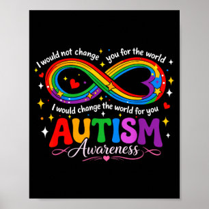 Póster Conciencia infinita del autismo mamá arcoíris