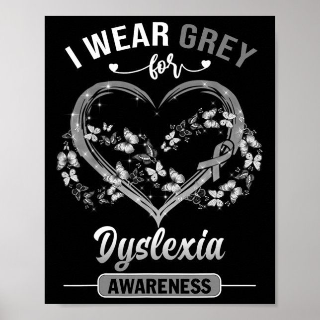 Póster Conciencia Llevo Corazón de Mariposa Gris (Frente)