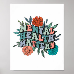 Póster Conciencia mental Problemas de salud mental Groovy