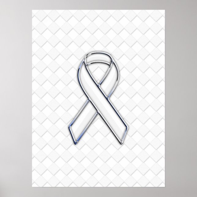 Póster Conciencia moderna de la cinta blanca sobre la imp (Frente)