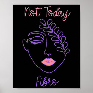 Póster Conciencia Mujer Fibro Purple Face Line Art