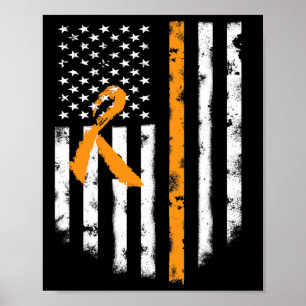 Póster Conciencia Naranja de la bandera estadounidense Ri