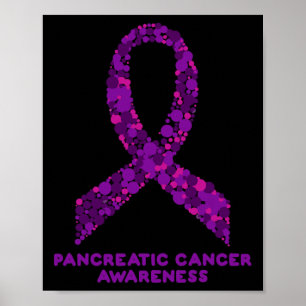 Póster Conciencia pancreática sobre el cáncer que llevo c