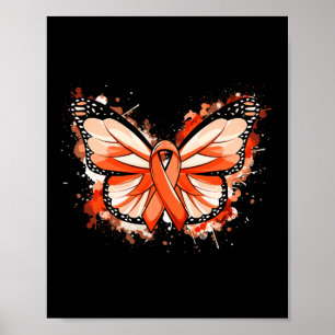 Póster Conciencia Regalos Naranja Ribbon Mariposa
