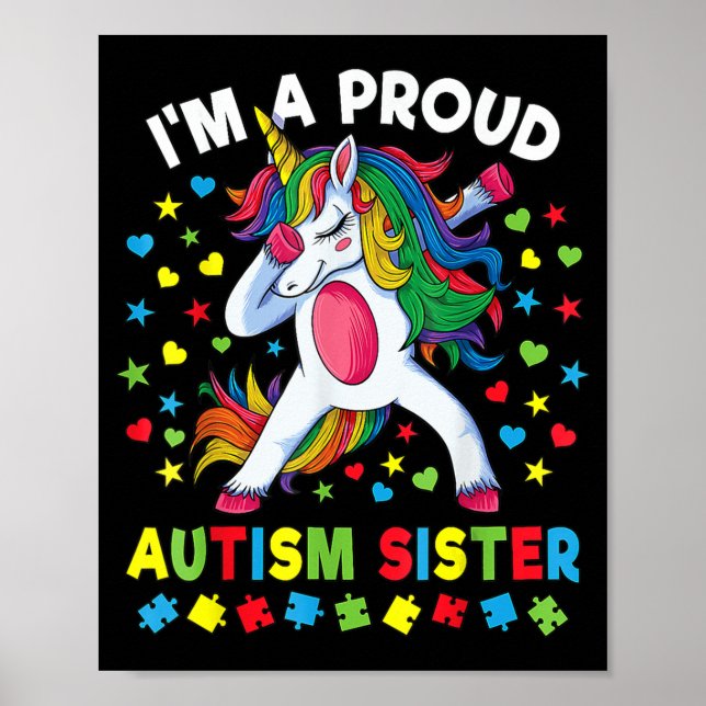 Póster Conciencia sobre autismo abusando de Chica unicorn (Frente)