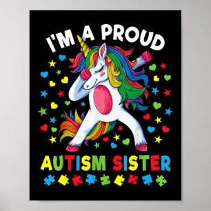 Póster Conciencia sobre autismo abusando de Chica unicorn