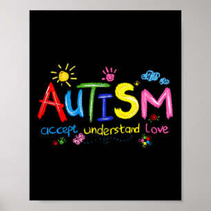 Póster Conciencia sobre autismo aceptar entender a profes