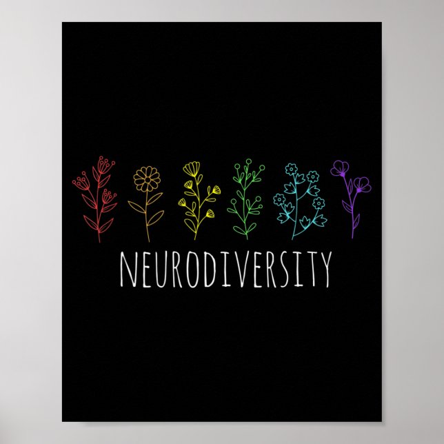 Póster Conciencia sobre autismo Orgullo autista Neurodive (Frente)