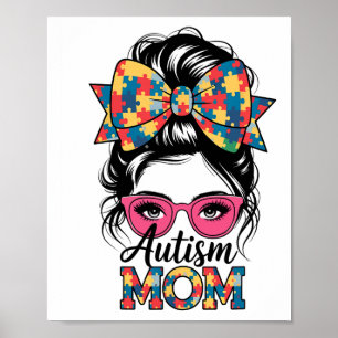 Póster Conciencia sobre el autismo 2025 Mamá Coquette Bow