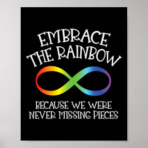 Póster Conciencia sobre el autismo abraza el arco iris co