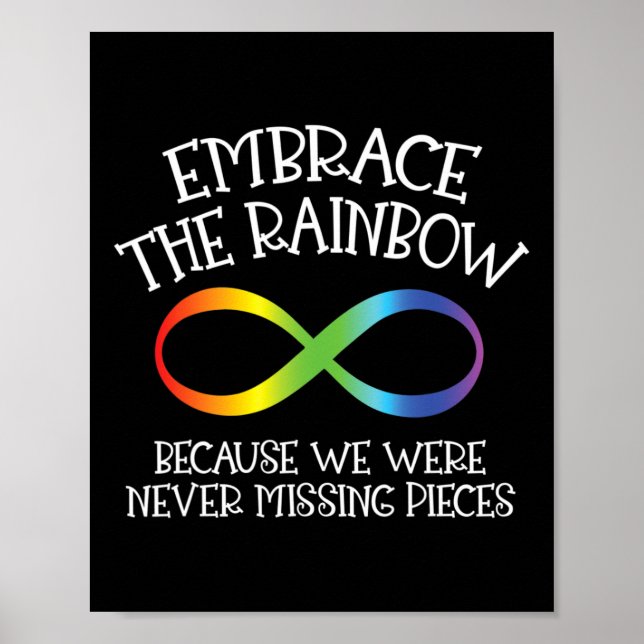 Póster Conciencia sobre el autismo abraza el arco iris co (Frente)