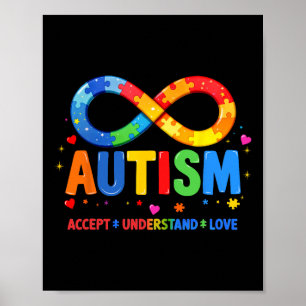 Póster Conciencia sobre el autismo Acepta Entiende Ama Ap