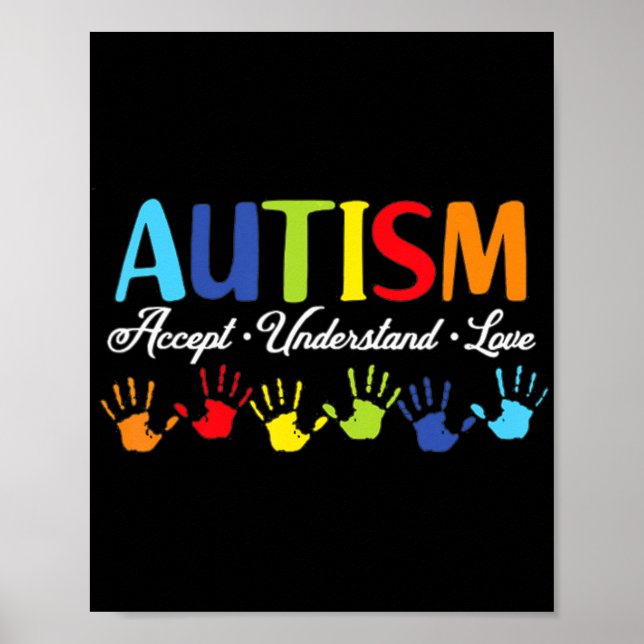 Póster Conciencia sobre el autismo aceptar entender el au (Frente)