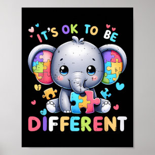 Póster Conciencia Sobre El Autismo De Los Elefantes Cuos 