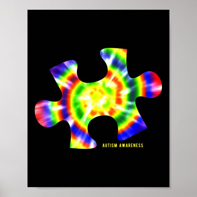 Póster Conciencia sobre el autismo de tinte (Frente)