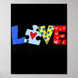 Póster Conciencia sobre el autismo El amor de los profeso