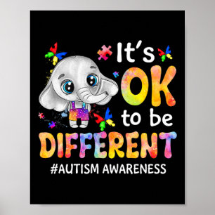 Póster Conciencia sobre el autismo Es bueno ser un elefan