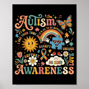 Póster Conciencia sobre el Autismo Está Bien Ser Diferent