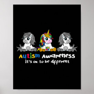 Póster Conciencia sobre el autismo - Está bien ser mujere