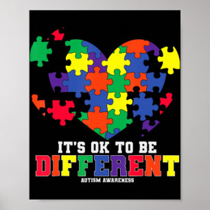 Póster Conciencia sobre el autismo Está bien ser un autis