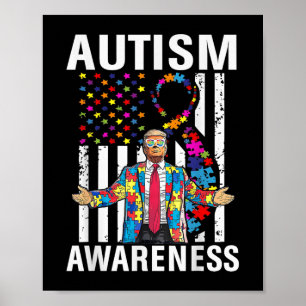 Póster Conciencia sobre el autismo Funny Trump apoya a Es